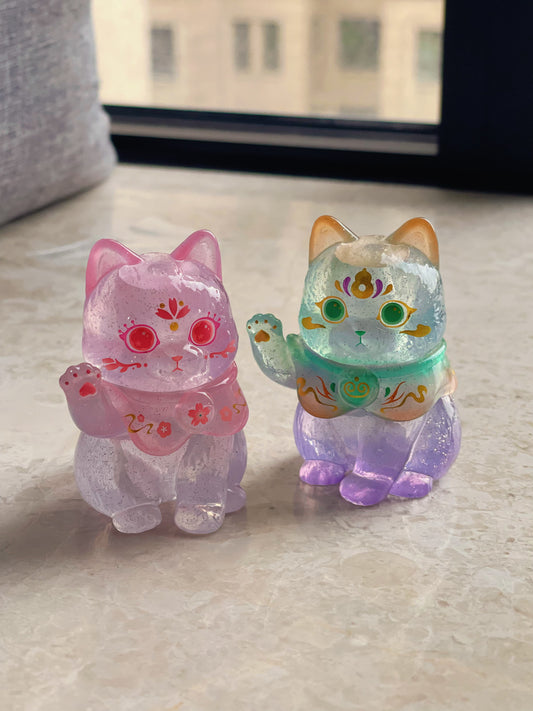 Lucky Cat Limited Edition:Jade Cat &  pink cat