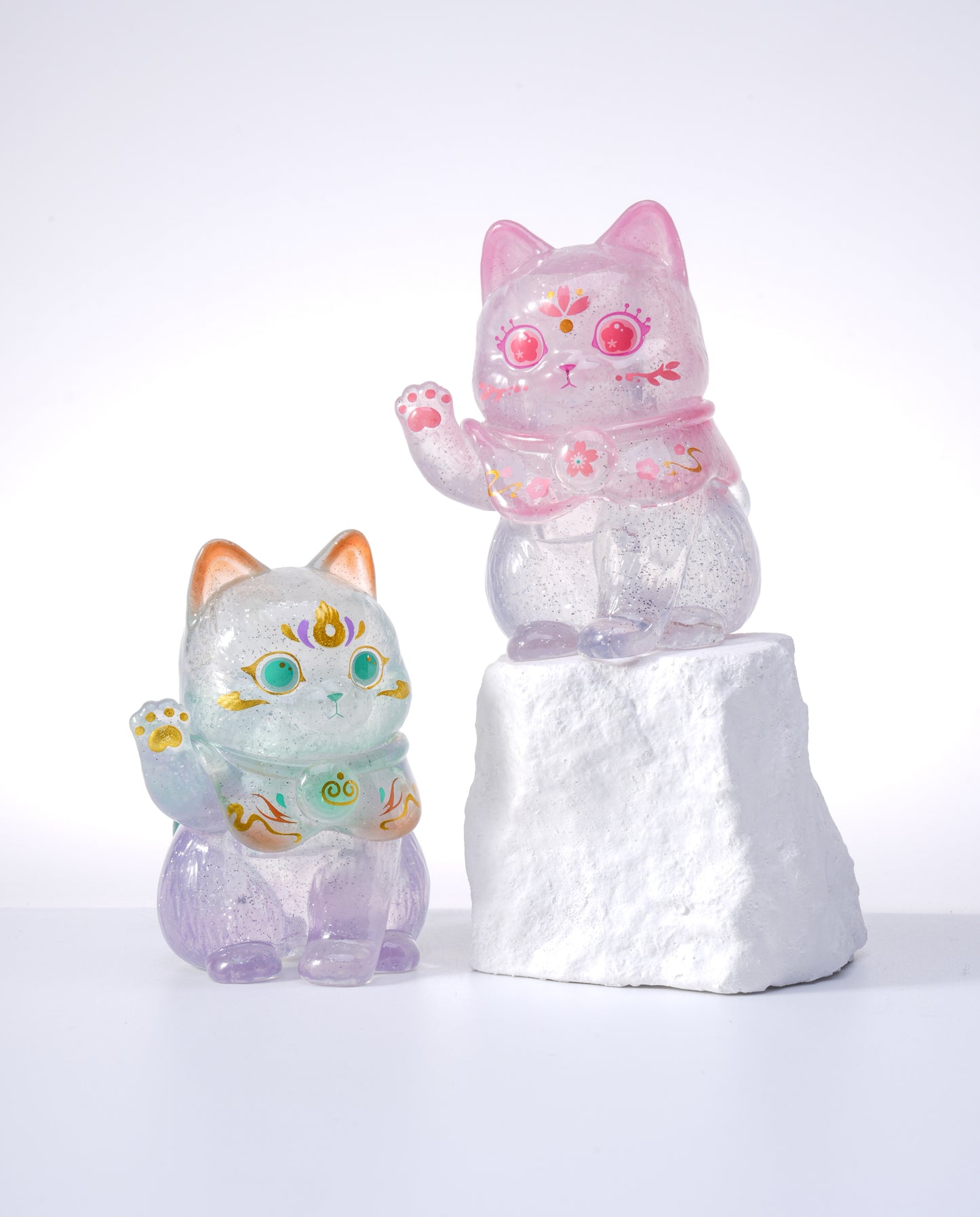Lucky Cat Limited Edition：Jade Cat &  pink cat